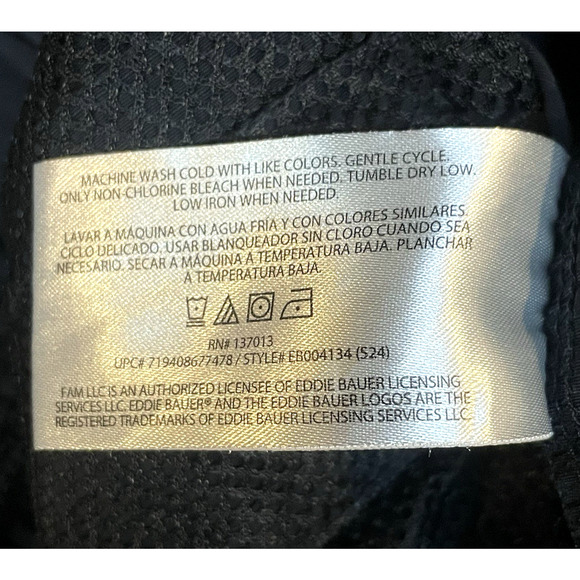 Eddie Bauer Shorts Mens Large Black Ripstop Tech Cargo Belted Outdoor Hiking - Picture 7 of 11